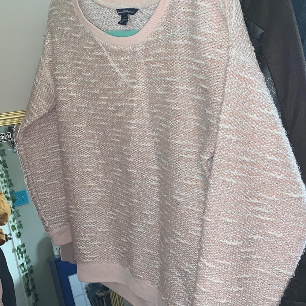Pink and White American Eagle Outfitters Sweater